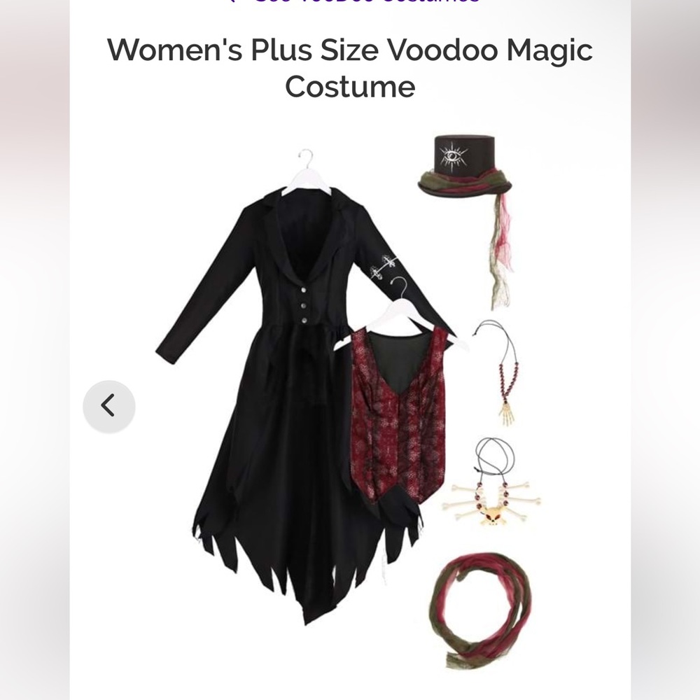 Voodoo Magic Costume Set with Accessories Sz 1X